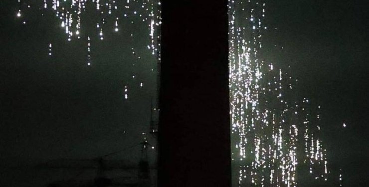 взрыв фосфорной бомбы в Ирпене
